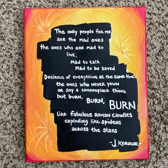 Original Jack Kerouac Quote Acrylic Painting  8x10 unframed canvas - Picture 1 of 7